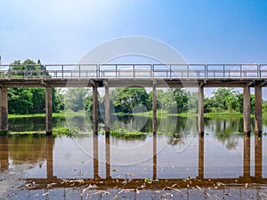 Small bridge of dam or river