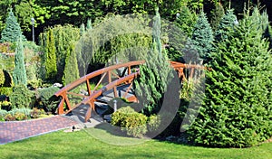 Small bridge in a garden