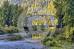Small bridge over the Coeur d`Alene River