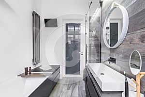 Small, bright bathroom