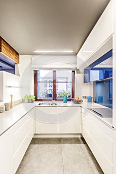 Small bright white kitchen