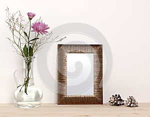 Small bronze frame mockup