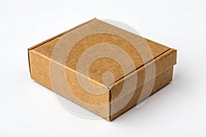 Small brown box isolated on white background