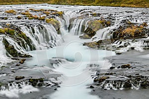 Small Bruarfoss waterfall in Iceland