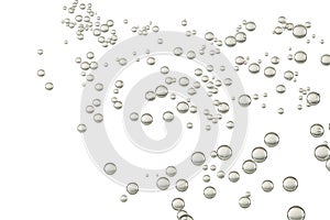Small bubbles over a white background