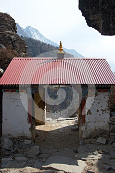 Small buddhist temple at Everest trek, Himalayas, Nepal