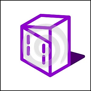 Small building icon in isometric flat design 08