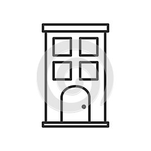 Small Building Outline Flat Icon on White