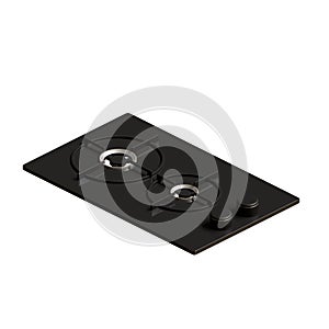 Small Built In Gas Hob Isometric View