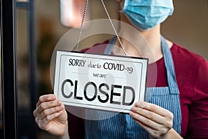 Small business closed for covid-19 lockdown photo