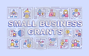 Small business grants word concepts purple banner