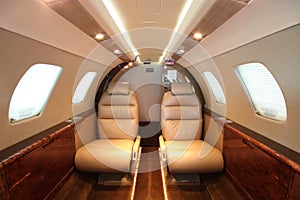 Small business jet cabin Rear