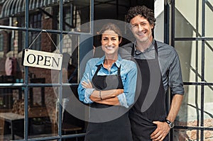 Small business owners couple