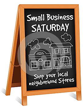 Small Business Saturday, Advertising Sidewalk Sign, Folding Easel