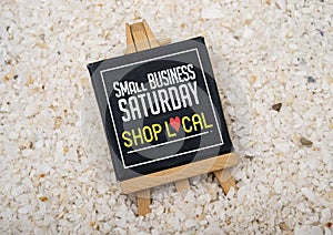 Small Business Saturday and shop local sign for businesses