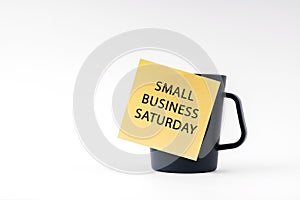 Small Business Saturday text on adhesive note