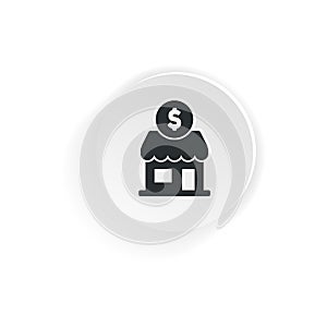 Small business shop icon flat. Store Expenditure. Vector on a white background. EPS 10 photo