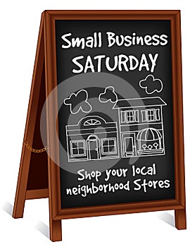 Small Business Sign, Sidewalk Folding Wood Easel photo