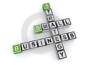 Small business strategy word block