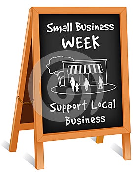 Small Business Week, Advertising Sidewalk Sign, Folding Easel photo