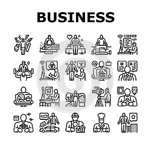 Small Business Worker Occupation Icons Set Vector