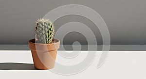 Small Cactus in a Terracotta Pot