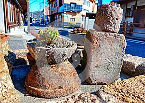 Small cactus with very old bizen crafts photo
