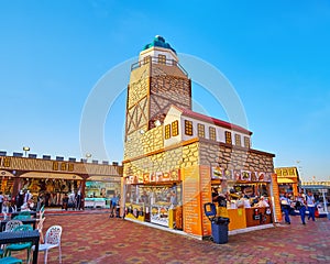 Small cafe in Maiden Tower of Turkey Pavilion of Global Village Dubai, UAE