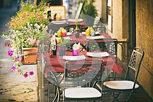 Small cafe in Tuscany, Italy