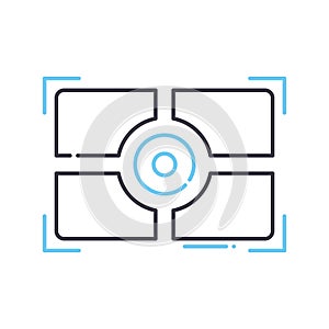 small camera line icon, outline symbol, vector illustration, concept sign
