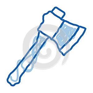 Small Camping Ax doodle icon hand drawn illustration