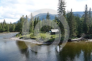 Small Canadian cabin by.a river