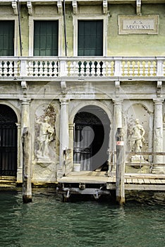 Small Canal among houses in Venice