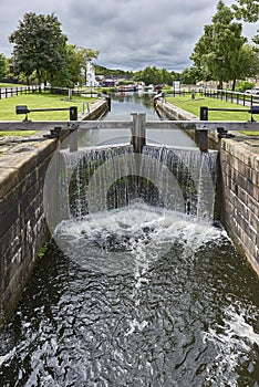 Small canal navigable, river barges to runoff