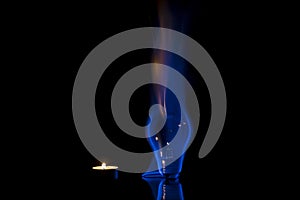 Small candle and tungsten light bulb - Wrong usage concept