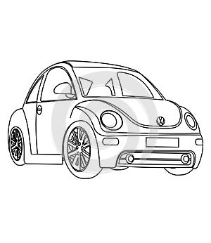 Small car coloring page