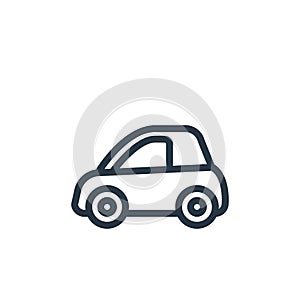 small car icon vector from vehicles concept. Thin line illustration of small car editable stroke. small car linear sign for use on