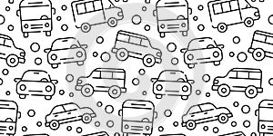 Small car icons, child pattern. Travel wallpaper ornament for baby print, retro sport road for cute creative kid fabric