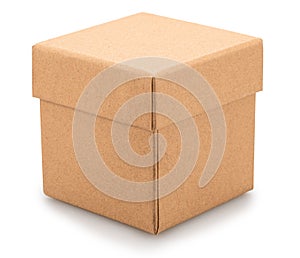 Small cardboard gift box isolated on white background. File contains clipping path