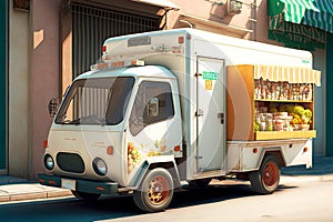 small cargo truck for delivering food and small goods