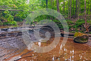 Small cascade on Deer Lick Creek.Cuyahoga National park.Ohio.USA