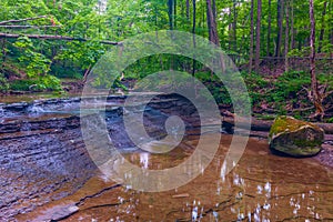 Small cascading waterfall on Deer LIck Creek.Cuyahoga National park.Ohio.USA