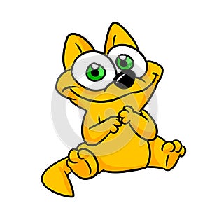 Small cat animal smile illustration cartoon character