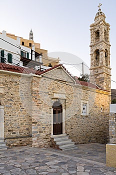 Small Catholic church in Ermoupolis, Syros island, Cyclades, Greece