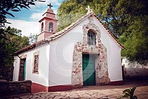 Small catholic church in Latin American village.