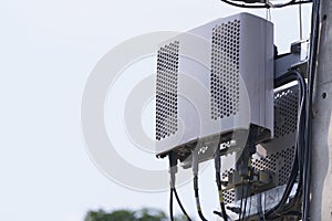 Telecommunication tower. Wireless Communication Antenna Transmitter.