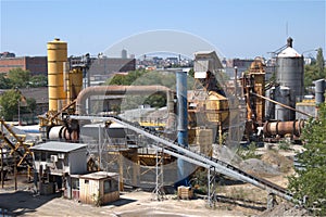 Small cement factory at city suburbs