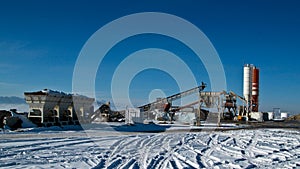 Small Cement Factory in winter