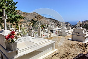 small cemetery overlooking the Aegean