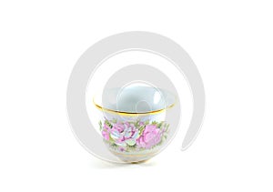 Small ceramic bowl isolated on the white background